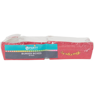 Pack of 8 Burger Boxes - Red