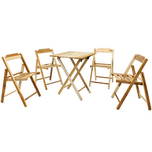 Tramontina Folding Patio Bistro Set - Natural / 1 x Table; 4 x Chairs by Tramontina