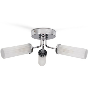 Canya 3 Way Bathroom Ceiling Light (Flush) - Silver by ValueLights