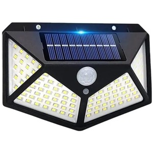 100 LED Motion Sensor Solar Entrance Security Light - Black / 1 by Garden Gear