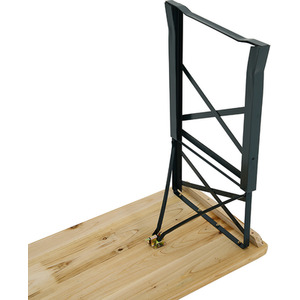 Foldable Firwood Dining Table Outdoor Trestle Desk Adjustable Height - Light Brown by Livingandhome