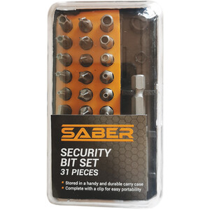 31 Piece Security Bit Set - Black by Saber