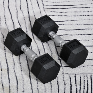 HOMCOM Hex Dumbbell Rubber Weights Sets - Black-2x6kg / 12.25kg by HOMCOM