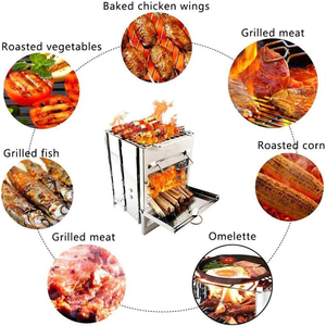 Portable Wood Burning Camping Stove - Silver