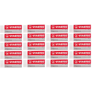 STABILO Legacy Legend Plastic Eraser Pack of 20 - White by STABILO
