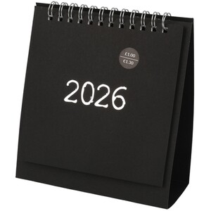 2026 Freestanding Desk Calendar - Black