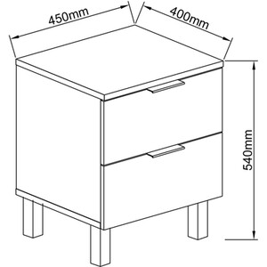 Hampshire 2 Drawer Bedside Table - Oak