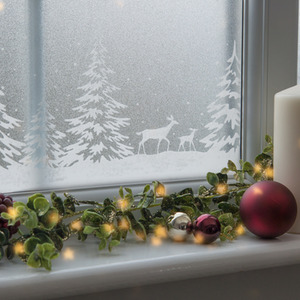 dc fix Winter Xmas Border Forest Static Cling Vinyl for Windows - white by d-c-fix