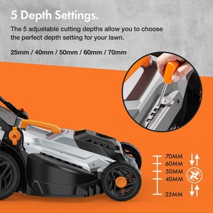 VonHaus 1600W Lawnmower - Grey by Vonhaus