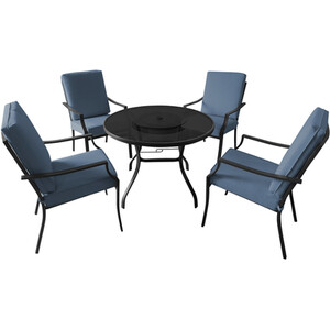 Sardinia 5 Piece Patio Dining Set - Blue by Outdoor Essentials
