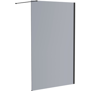 Black Walkin Shower Enclosure Easy Clean Grey Glass Shower Screen