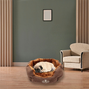 Deluxe Faux Fur Dog Bed in Chocolate Brown - Brown / M by Actiaspet