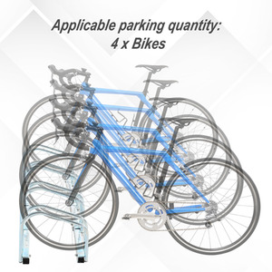 HOMCOM Bike Stand Parking Rack 2022 - Silver / 110L x 33W x 27H cm by HOMCOM