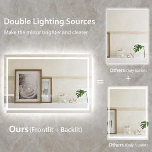 Bathroom LED Rectangle Mirror - Silver by Costway