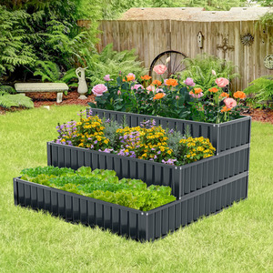 3-Tier Raised Garden Bed Planter Box - Black by Costway