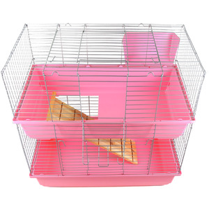Indoor Cage 80cm Pink 2 Tiers Animal New Small Pet - Pink by Little Friends