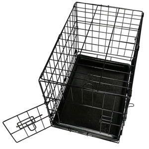 Pet Cage Folding Lockable Dog Black - Black / 18 Inch (1 Door) by FoxHunter