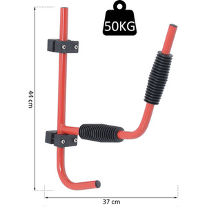 HOMCOM Kayak Canoe Wall Mounted Storage Rack - Red by HOMCOM