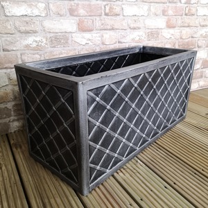 Lazio Trough Pewter Garden Planter - Pewter by Samuel Alexander