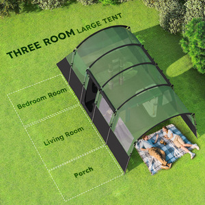 Outsunny 8-Person Camping Tent Tunnel Design with 4 Large Windows by Outsunny