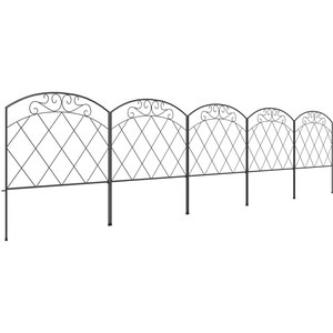 Outsunny 5PCs Rustproof Garden Edging - Black by Outsunny