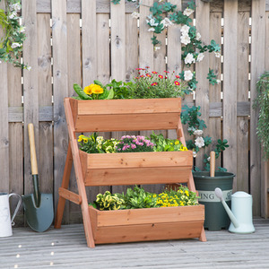 Outsunny 3 Tier Raised Garden Bed Wooden Elevated Planter Box by Outsunny