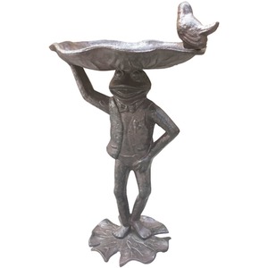 Frog Holding Bird Feeder - Brown by Marvells
