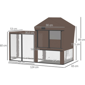 Pet Hutch Cover Water-Resistant Pets Cage Protector - Brown by PawHut