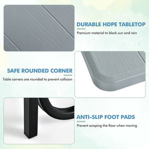 Picnic Table Bench Set - Grey by Costway