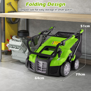 2-In-1 Electric Dethatcher Scarifier Folding Lawn Dethatcher - Green by Costway