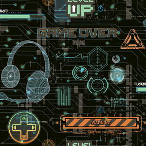 Gamer Multi Wallpaper - Black by Arthouse