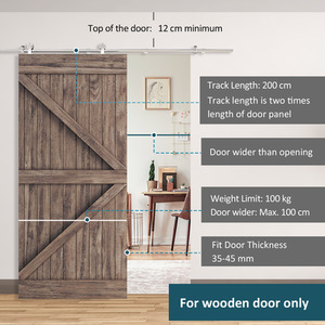 HOMCOM Wooden Sliding Door Kit - Brown by HOMCOM