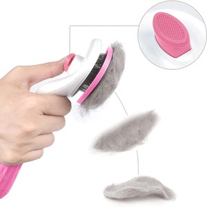 Ergonomic Pet Hair Removal Comb Brush - Pink by Dyzi