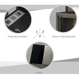 HOMCOM Wall Mounted Letter Box Post Box for Outside Mailbox with 2 Keys - Black by HOMCOM