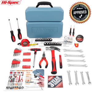73 Piece Home and Garage DIY Hand Tool Box Kit - Red by Hi-Spec
