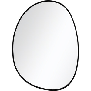 Irregular Oval Iron Frame Explosion-Proof Wall Mirror - Black by Livingandhome