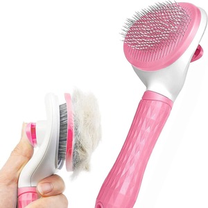 Ergonomic Pet Hair Removal Comb Brush - Pink by Dyzi