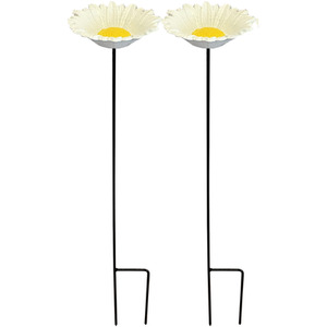 Cast Iron Daisy Bird Feeder - White by Selections