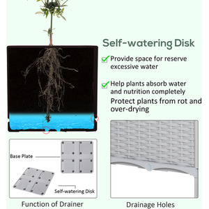 Outsunny Garden Raised Bed Elevated Patio - Grey by Outsunny