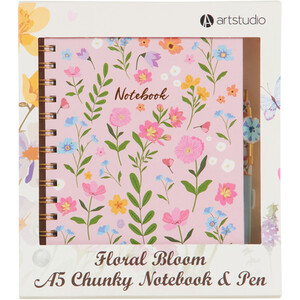 Floral Bloom A5 Chunky Notebook and Pen - Multicolour