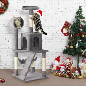 Cat Tree with Sisal Scratching Post - Light Grey by Yaheetech