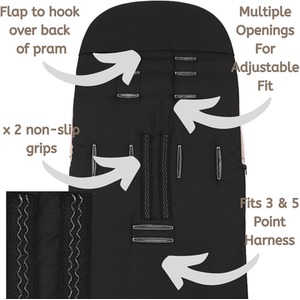 Universal Fitting Fleece Lined Pushchair Cosytoes Footmuff - Grey by Babycurls