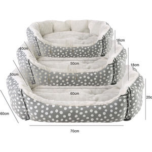 Luxury Polka Dot Dog Bed L - Grey by Dreampaws