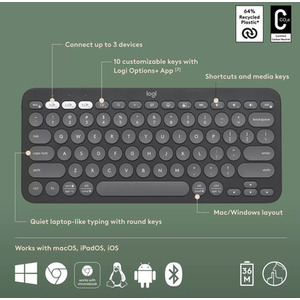 Logitech Pebble 2 Combo Keyboard Mouse - Black by Logitech