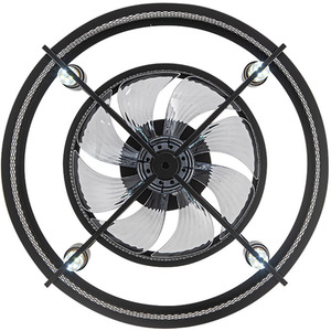 Ceiling Fan Light with Double-Layer Metal Mesh Shade - Black by Livingandhome