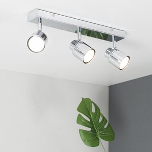 Benton Bathroom IP44 3 Way Bar Ceiling Spotlight - Polished Chrome by ValueLights