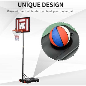 HOMCOM Basketball Hoop Stand with Adjustable Height - Black by HOMCOM