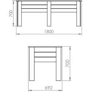 1m Pressure Treated Garden Planter Trough - Brown / 180cm by Waltons