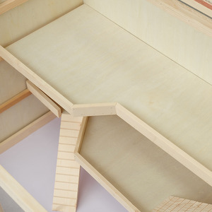 PawHut Wooden Hamster Cage, Exercise Play House Pen with Tray, Openable Top - Neutral by PawHut