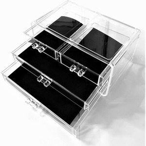Transparent Makeup Organizer with Drawer - Clear